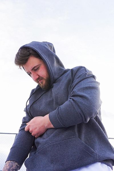 AUST GİYİM Ανδρικό φούτερ Oversize Hooded - Φούτερ με κουκούλα - Smoked