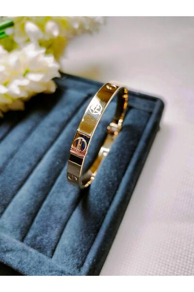 Adel Gold 14 Ayar Kadın Içi Dolu Sade Kelepçe Bilezik 25 gr