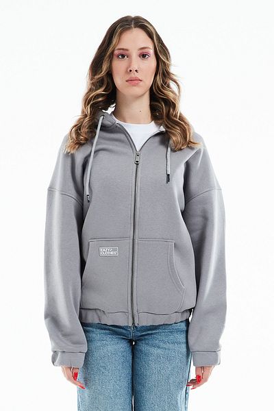 Eazy Co Jachetă cu glugă supradimensionată Eazy Premium Cardigan gros unisex gri