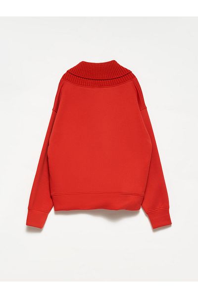 Dilvin 40102 Knitwear Sweatshirt-red