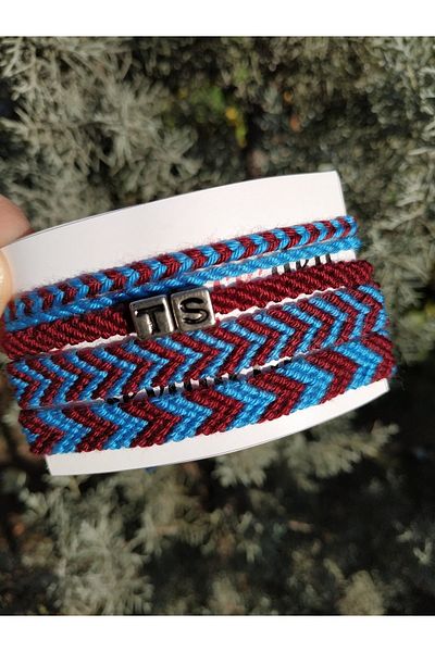 Şengül Trabzonspor Set of 5 Magrome Handmade Rope Knitted Bracelet