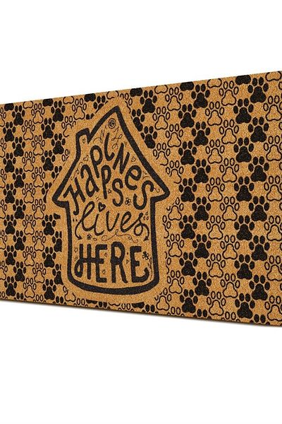 Decovetro Doormat Happines Live - Πατάκι με μοτίβο μπροστινής πόρτας
