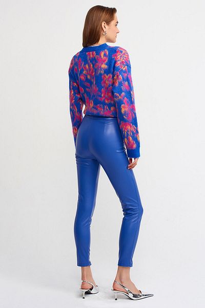 Dilvin 7866 Zippered Faux Leather Trousers-saks