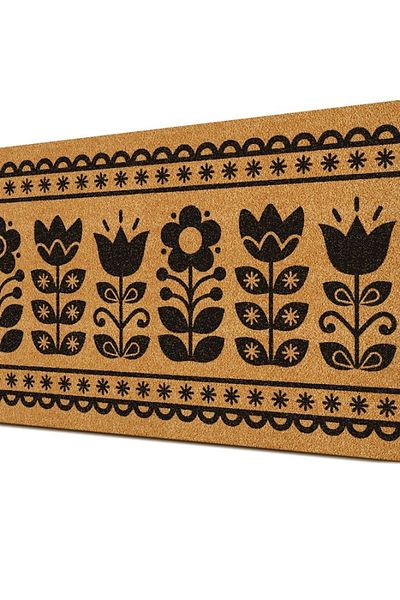 Decovetro Floral Patterned Door Mat - Front Upper Design