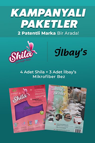 İLBAY'S Temizlik Bezi 3'lü + Shila Mikrofiber Temizlik Bezi 4'lü Pakette 7 Ad...
