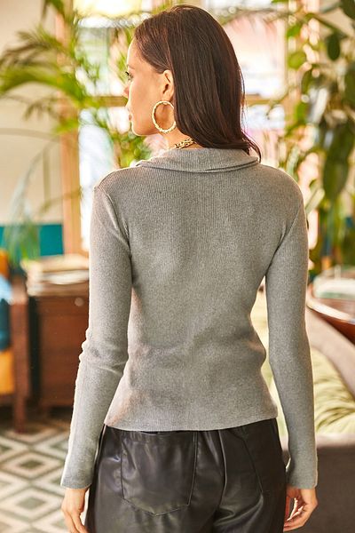 Olalook Dámská zakouřená halenka s polo výstřihem BLZ-19002028