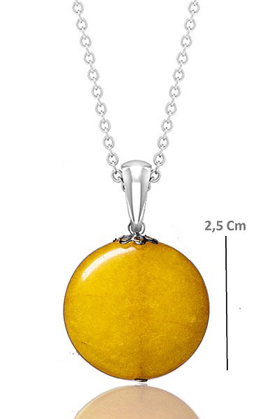 Tesbih Atölyesi 1st Quality Certified Real Round Natural Stone - Orange Agate Necklace