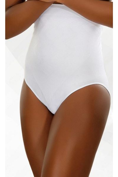 Form Time Women's White Corset High Waist Panties 1008