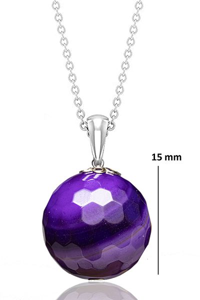 Tesbih Atölyesi Certified Faceted African Amethyst Stone Necklace - 1st quality