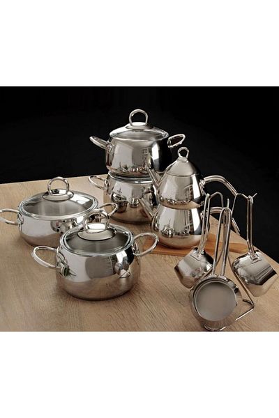 AROW 15 Pieces Luxury Stainless Steel Cookware Set