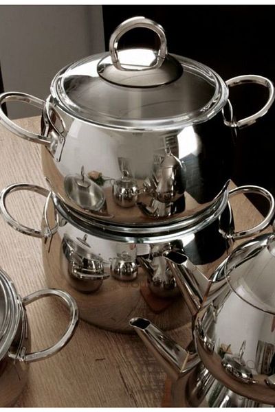 AROW 15 Pieces Luxury Stainless Steel Cookware Set