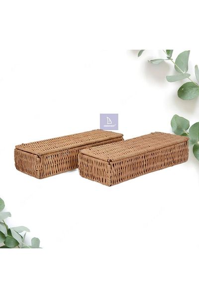 oceanpoint Set of 2 Storage Boxes with Lid 25x5cm