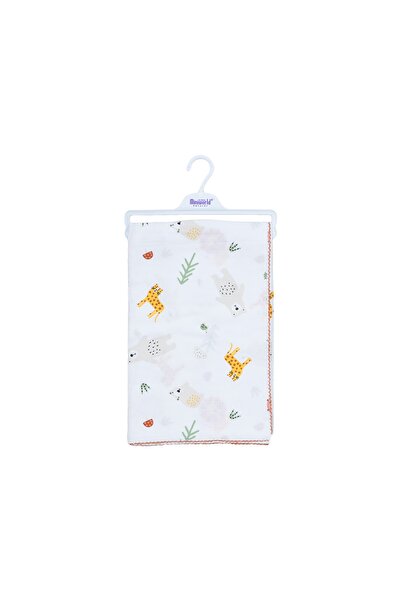 Miniworld بطانية أطفال من الموسلين بنقشة أسد