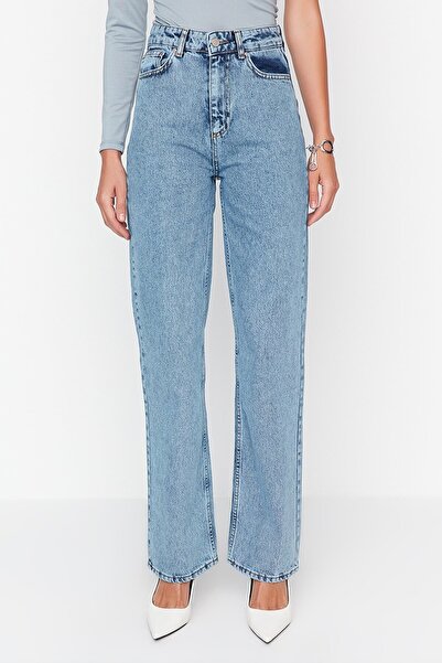 Livik Blugi din denim lycra cu talie înaltă