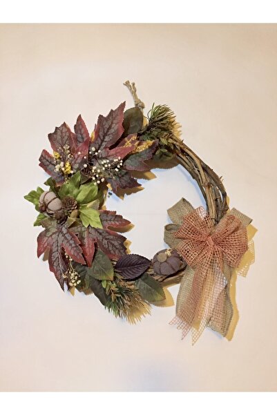 CUTESTUFFSHOP Sonbahar Konseptli Kurdeleli Kapı Süsü ,bahçe Kapı Süsü,dış Kapı Süsü