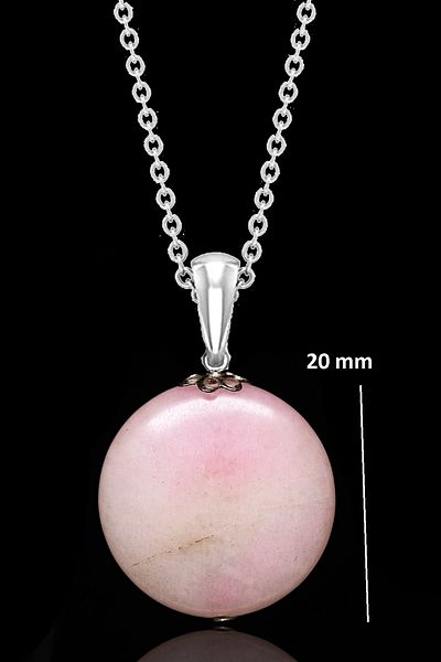 Tesbih Atölyesi Certified African Light Pink Opal Stone Necklace - 1st quality