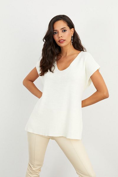 Cool & Sexy Damen Ecru Suveter YV101