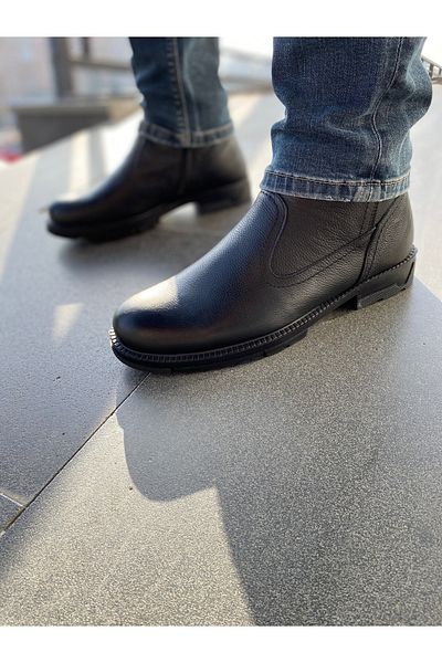 Geppetto Genuine Leather Fur Thermo Sole Boots Non-Slip Keeps Warm Water Resistant Ata Boots