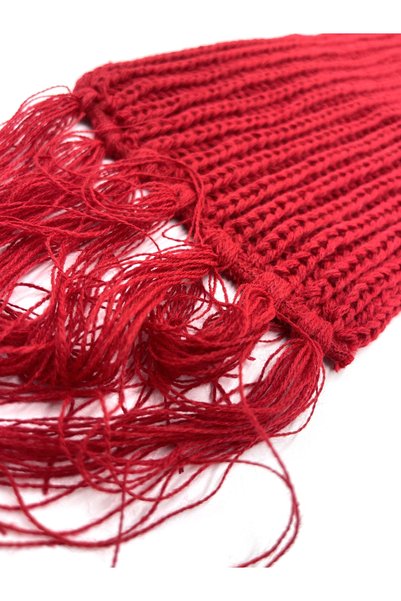 nazipek Basic Red Wool/cotton Knitted Thessaloniki Knitwear Scarf Scarf 200cm