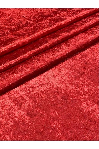 Enesar Home Shiny Velvet Red Fabric Upholstery Fabric (No Lycra & Lined)