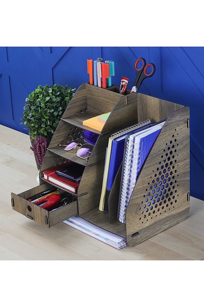 Design OTTO Focus Hexa A4 Document Rack - Desktop Organizer with Drawer
