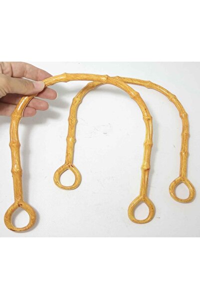 angel çanta aksesuar مقبض حقيبة بلاستيكية بمظهر الخيزران