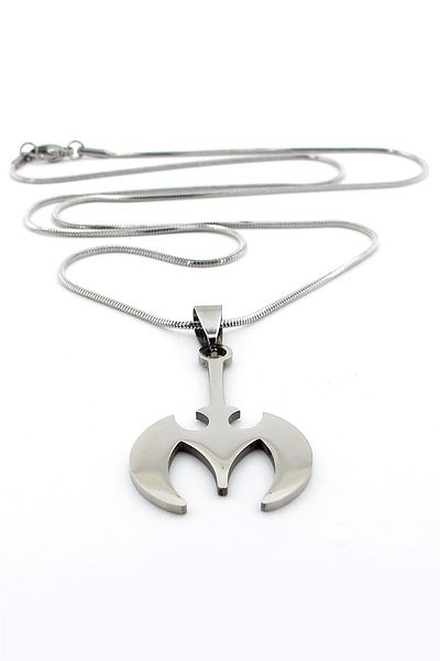 Solfera Warrior Axe Fantastic Stainless Steel Chain Men's Necklace Q0643