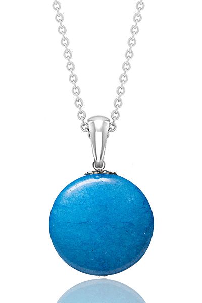 Tesbih Atölyesi Certified Blue Agate Stone Necklace - 1st quality
