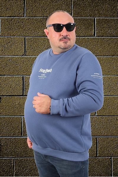 MocGrande Hanorac Crew Neck Stray South 22730 Albastru