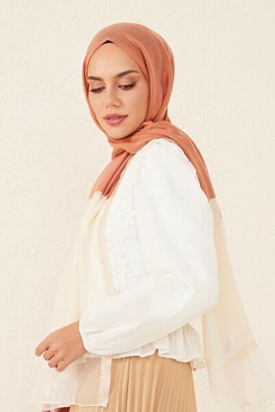 ARMANDA Double Colored Shawl - Brick-ecru