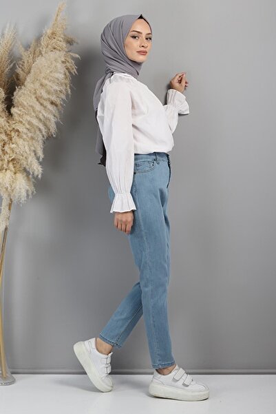 Modamihram Oversize Jeans Pants Light Denim 6032