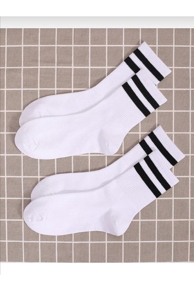 sokakta moda Unisex Σετ 4 βαμβακερές κάλτσες Tennis Sports College