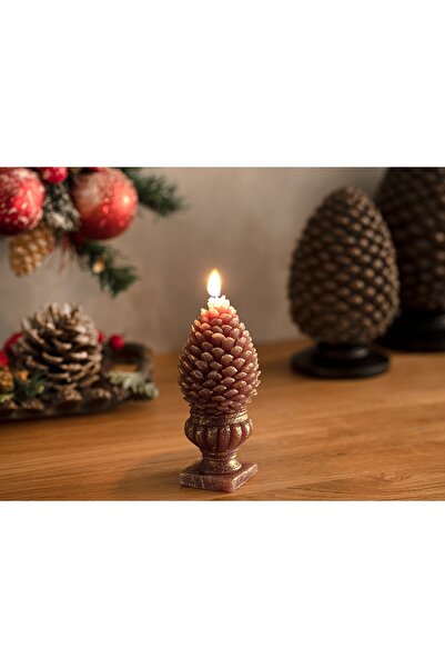English Home Pine Cone Mum 5,5x5,5x12,2 Cm Kahve