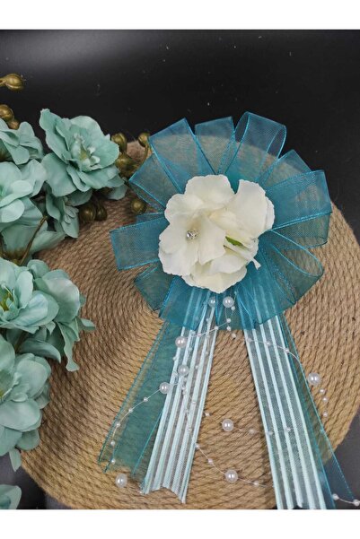 ecrin tuhafiye hobi Mavi Çiçekli Lüx Bohça Süsü