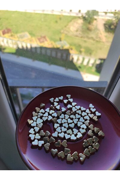 Ayenci 5 Adet Altın Kaplamalı Minik Kalp Kolye Ucu (KARARMAZ) Gold Renkli Kol...