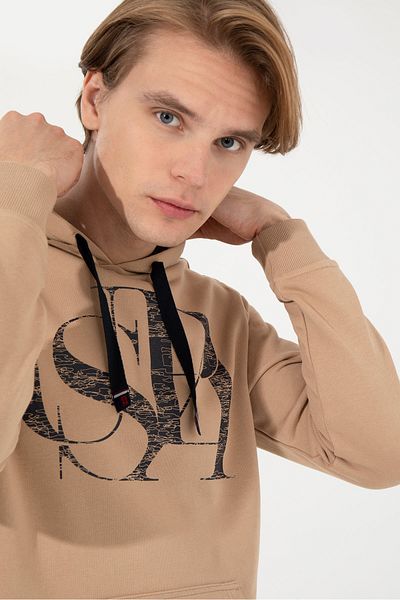 U.S. Polo Assn. Καφέ ανδρικό φούτερ