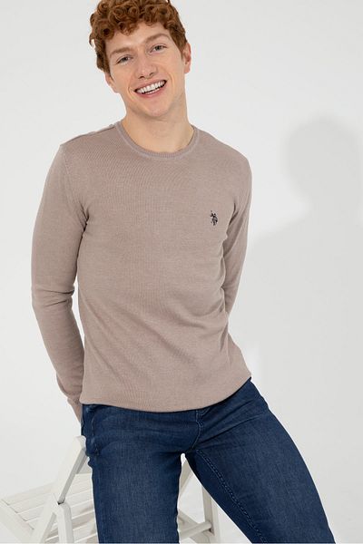 U.S. Polo Assn. Кафяв мъжки пуловер