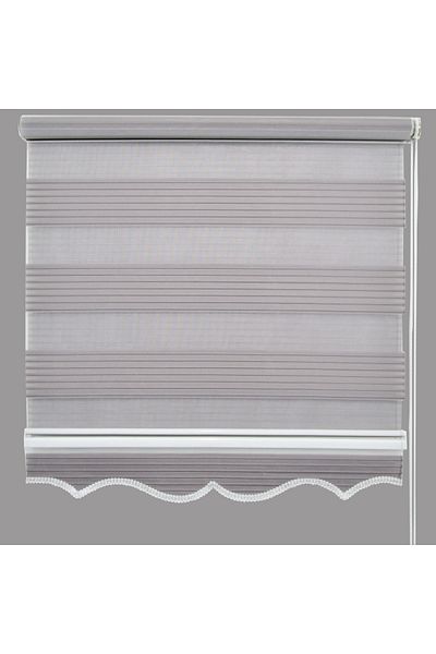 Babacan Home Design Brillux Zebra - Gray Curtain Pleated Sectional Skirt 190X200