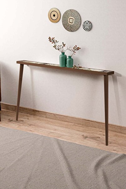 Resmo 142x12 cm Dresuar Doğal Ağaç Tek Sıra Traverten Taşlı Antre Hol Koridor