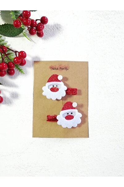 Toka Perisi Kız Bebek Noel Baba Yeni Yıl Yılbaşı Hediyesi 2 Li Klips Toka