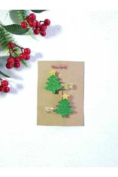 Toka Perisi Kız Bebek Çam Ağacı Yeni Yıl Yılbaşı Hediyesi 2 Li Klips Toka