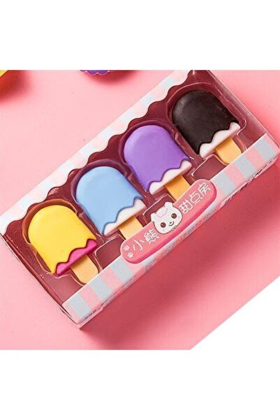 Çılgıntrend مجموعة من 4 ممحاة بتصميم عصا آيس كريم ملونة