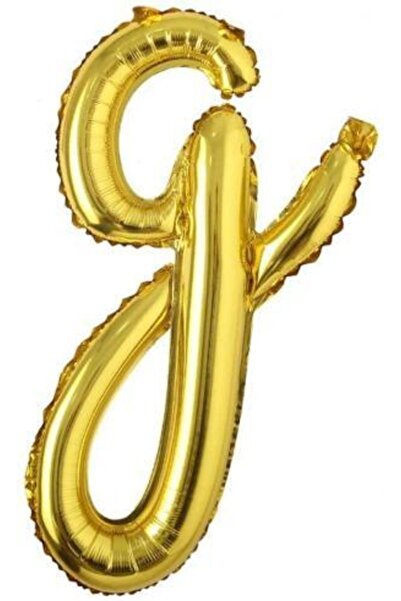 kidspartim G Letter Gold Handwritten Foil Balloon 18 Inc 45 cm