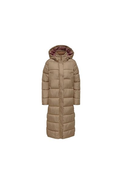 ONLY Onlcammie X- Long Quilted Coat Otw Women's Casual Coat15267338-tıgers-eye Cream