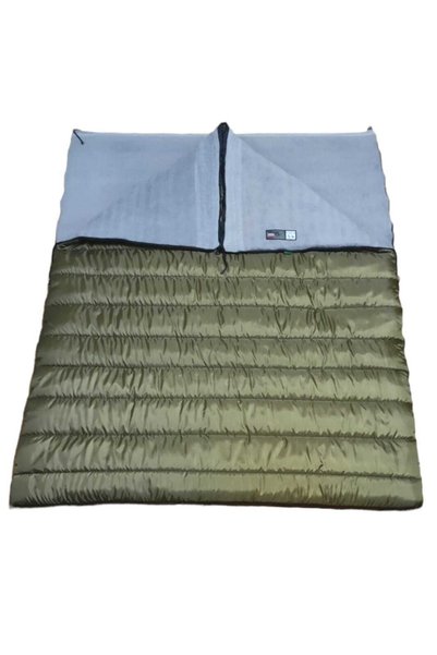 CAMP STORY Neo -23 350 Gr Elyaf+200 Gr Peluş Polarlı Çift Kişilik Uyku Tulumu Haki