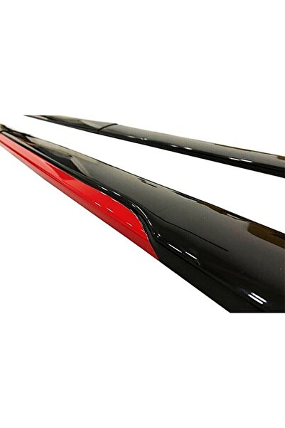 Sare Tuning Toyota Corolla 2006-2012 Kırmızı Şeritli Yan Marşpiyel Eki Ve 4 Parça Ön Ek Piano Black Set