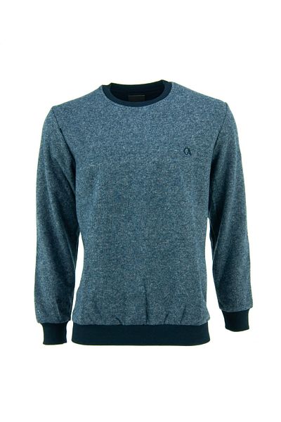 Oppland Men's Winter Buttoned Crew Neck Embroidered Long Sleeve Wrapped Cotton Woven Sweater