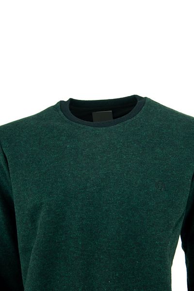 Oppland Men's Winter Buttoned Crew Neck Embroidered Long Sleeve Wrapped Cotton Woven Sweater