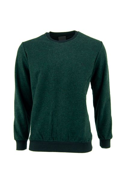 Oppland Men's Winter Buttoned Crew Neck Embroidered Long Sleeve Wrapped Cotton Woven Sweater