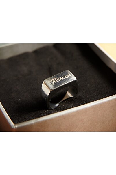 THIMOON Erkek 8 Mm Gümüş Renk Paslanmaz Çelik Yüzük
